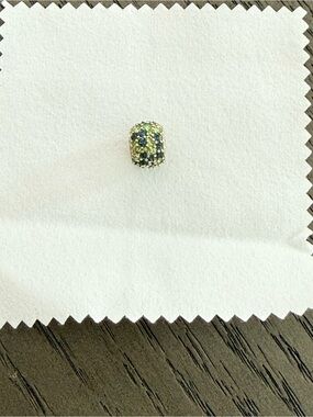 Pavé Crystal and sterling silver Chamilia charm - Green & Blue